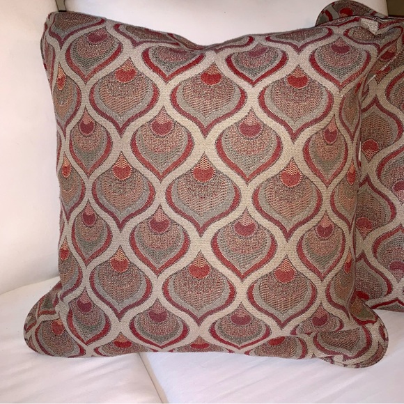 v i n t a g e :: 2 Mod MCM Textured Throw Pillows Midcentury Modern - Picture 2 of 11